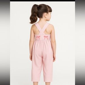 Troy x London girls pink polka a dot romper (L)